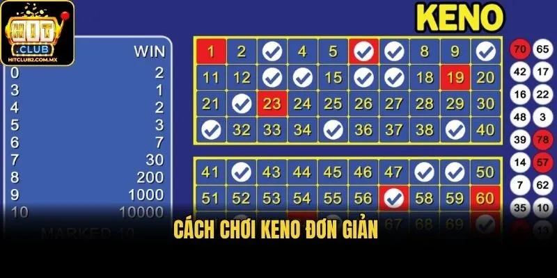 Cách chơi keno đơn giản