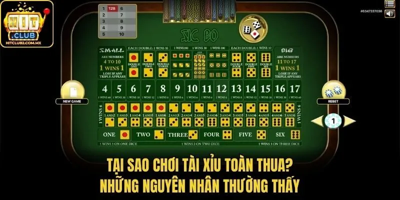 Tại sao chơi tài xỉu toàn thua? - Những nguyên nhân thường thấy